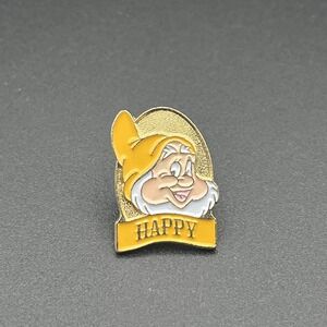 Disney Happy Snow White Dwarf VHS Gold Tone‎ Lapel Hat Pin